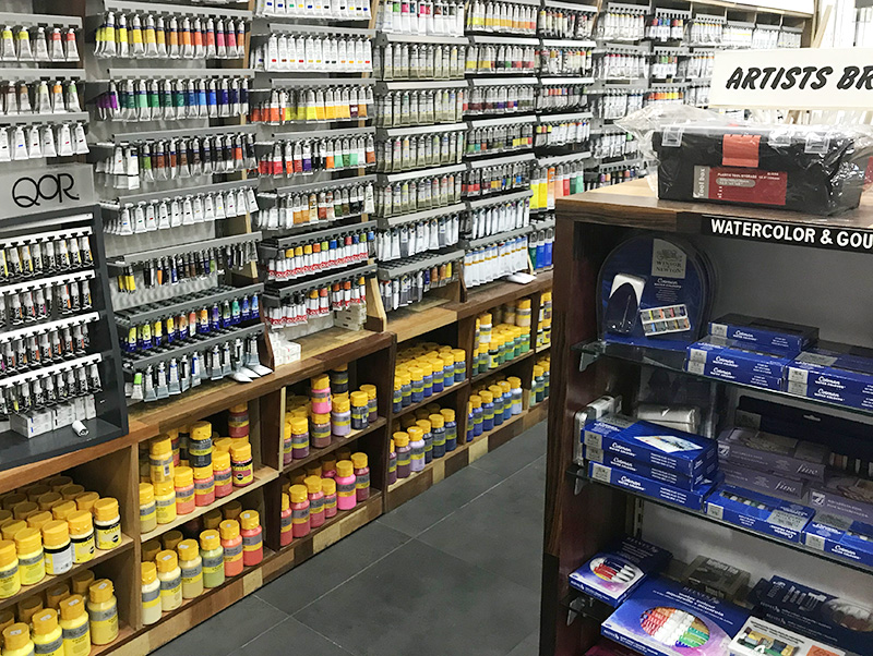 At, shop, acrylic, paint, painting, brush, pencils
