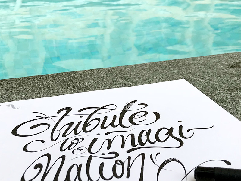 Pool, sketch, street art, graffiti, Dubai, UAE