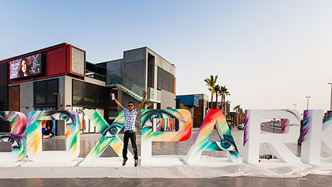 volume, letters, boxpark, dubai, graffiti, art