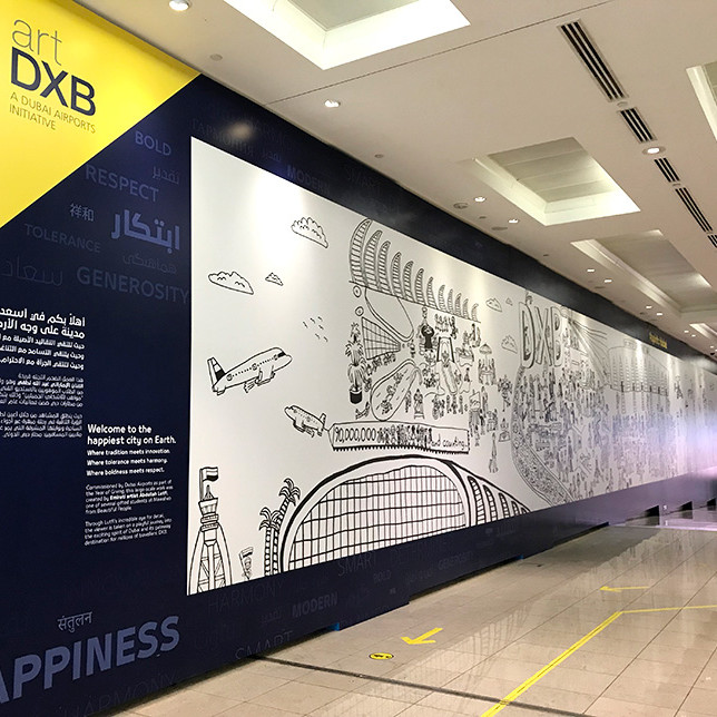 Art, DXB, Dubai, Airports, initiative, illustration