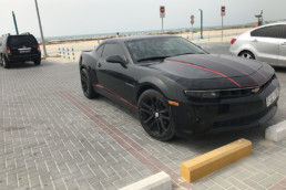 Mustang, Camaro, Dubai, beach, UAE