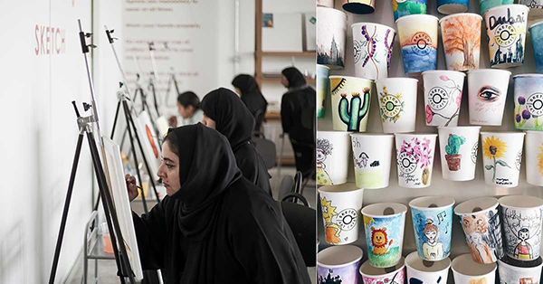 UAE, Emirati, Woman, artist, painting, canvas, acrylic, water based