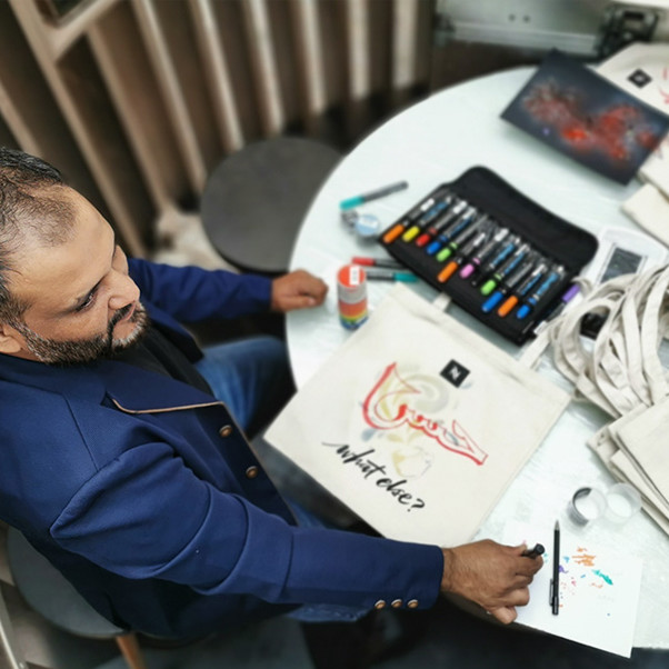 Nespresso, animation, live, graffiti, street art, arabic, arab, calligraphy