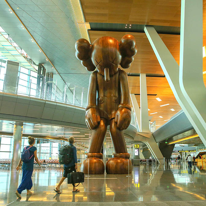 Kaws, small lie, Street art, contemporary, Qatar, airport, international, giant