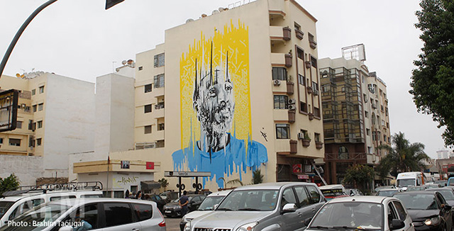 Casablanca, mural, street art, graffiti, Yann Chatelain