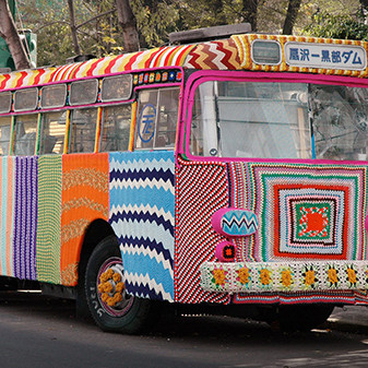 Magda Sayeg, Mexico, Knitting, Bus, Dubai, Middle East, Abu Dhabi