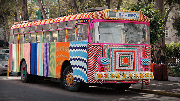 Magda Sayeg, Mexico, Knitting, Bus, Dubai, Middle East, Abu Dhabi