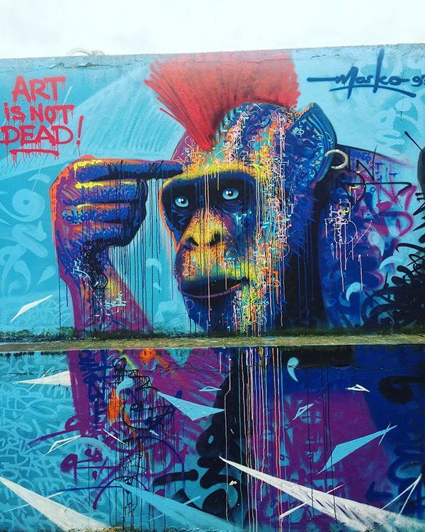 Monkey, graffiti, street art, wall, French, Marko93, Art is not dead